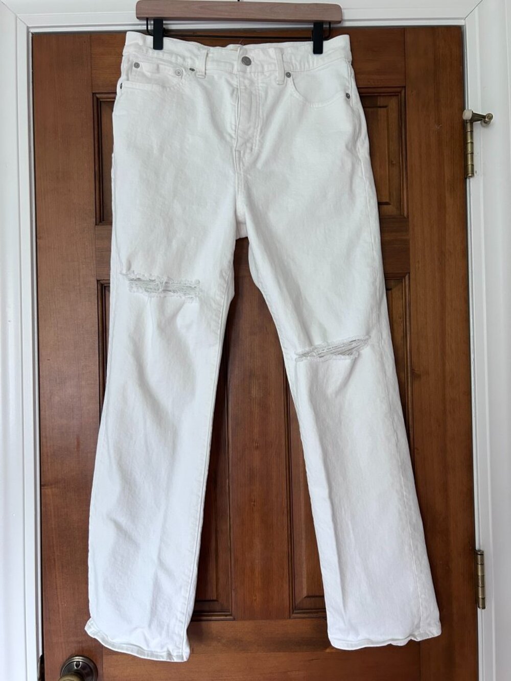 Madewell 90's Straight Ripped Edition in Tile White